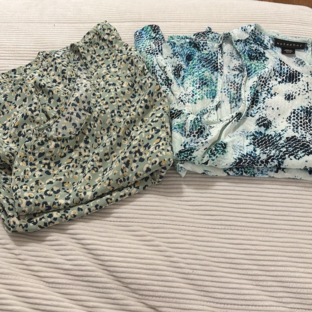 Metaphor | snake print sleeveless Tops - bundle of two blouses
